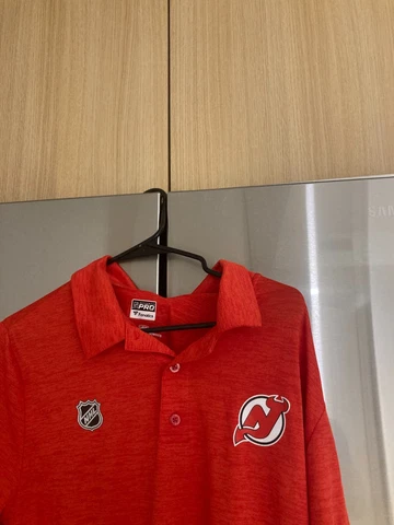 New Jersey Devils  Fanatics  NHL  red  golf polo shirt  men's adult Large NEW Cover