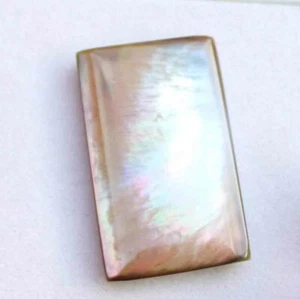 27.90 Cts NATURAL MOTHER OF PEARL GEMSTONE CABOCHON CUSHION GEMSTONE - Picture 1 of 2