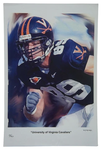 University of Virginia Cavaliers ed.13/50 Signed Football Poster Print E. Farmer Cover