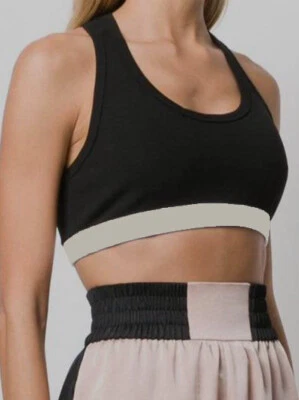 $152 Sujetador deportivo rojo Valentino para mujer negro bloque de color espalda deportiva talla pequeña Foto 1 de 3