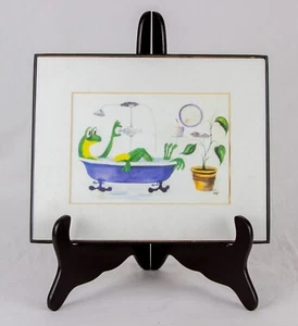 Bathroom wall art, Frog taking bath - Picture 1 of 1