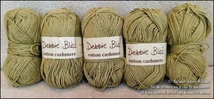  5 SKEINS DEBBIE BLISS COTTON & CASHMERE YARN COLOR 15016 SAGE GREEN 50g - Picture 1 of 3