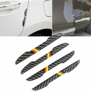 4PCS Carbon Fiber Germany Flag Side Door Edge Protect Trim Stickers For Euro Car - Picture 1 of 12