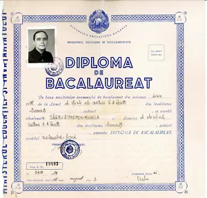 Rumania, 1978, Diploma de Bachillerato Vintage y Copia Legalizada - "C. A. Rosetti" - Imagen 1 de 4