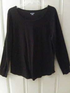 NWOT OLD NAVY XL Thermal Shirt Long Sleeve Black Pullover Stretch Tee - Picture 1 of 7