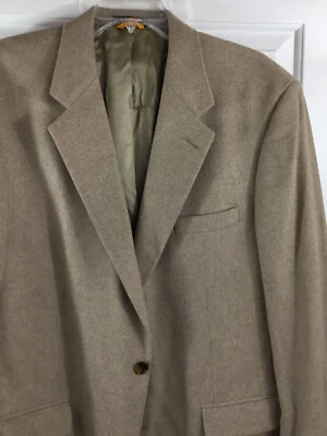 Lord & Taylor Sport Coat Mens 44L 100% Cashmere Beige Tan 2-Button Blazer - Image 1 of 4