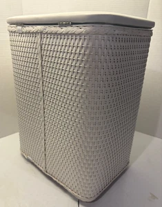 Vintage Mid Century Redmon Woven Wicker Laundry Clothes Hamper Basket MCM - Picture 1 of 6
