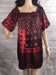 NWT Kaelyn-Max Mini Dress Medium Red Black Stars Stripes Short Sexy Summer Dress - Picture 1 of 11