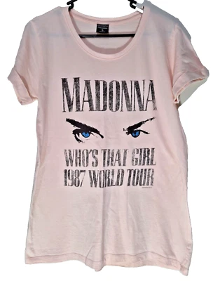 Camiseta para mujer Madonna Who's That Girl World Tour 1987 talla S 2016 melocotón Foto 1 de 4