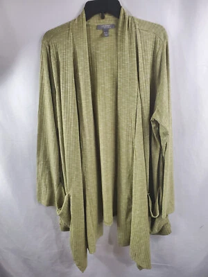 Cárdigan acanalado ancho para mujer Lisa Rinna Collection talla XL Foto 1 de 4