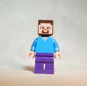 LEGO Minecraft Steve Minifigure 21113 21114 Purple Pants Blue Torso Genuine
