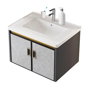24" Small Space Saving Bathroom Vanity Sink Combo Floating Wall Mounted Cabinet - Picture 1 of 12