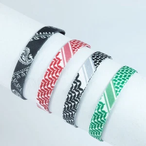 Bracciale tessitura sciarpa araba stile Keffiyeh corda intrecciata braccialetto multicolore - Foto 1 di 15
