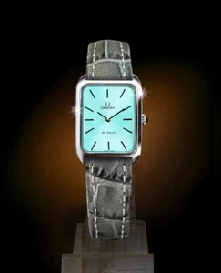 Authentic' OMEGA DE VILLE TANK MANUAL UNISEX ICE BLUE WATCH_MSRP $1900 - Picture 1 of 7