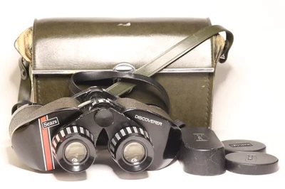 VTG SEARS 6271 Binoculars 7x35 Discoverer w/ Case Extra Wide Angle 578ft/1000yd - Image 1 of 4