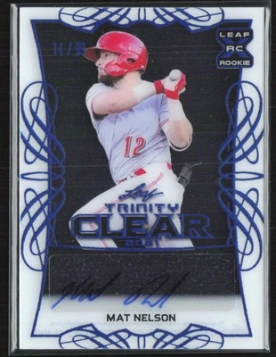 Mat Nelson 2021 Leaf Trinity Clear Blue RC Auto /99 #CA-MN1 - Image 1 of 2