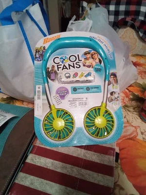 Banzai Cool Fans Personal Rechargeable Electric Wearable Hands-Free Cooling Blue - Image 1 of 3