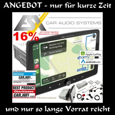 Black Week ESX VMX900DAB Android Auto Apple Carplay Navi DAB+ Autoradio 1-DIN 9" - Bild 1 von 4