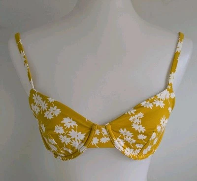 Madewell Roma Underwire Bikini Top Happy Yellow Floral Mustard Small S NWOT - Image 1 of 4