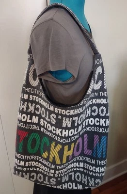 Bolso de Hombro Robin Ruth Hobo Grande Lona Gráfico Estocolmo Arco Iris Foto 1 de 4