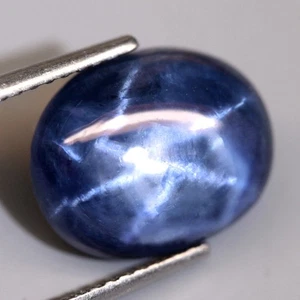 Natural Blue Star Sapphire 5.63ct Cabochon 11.7x9mm "Unusual 6-Ray Asterism Gem" - Picture 1 of 3