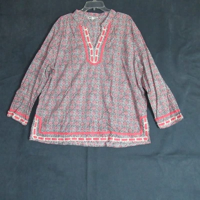 Marisa Christina Top Womens 2X Multicolor Geometric Boho Hipster Blouse Tunic - Image 1 of 4