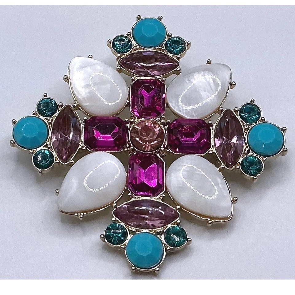 Impresionante broche de piedras preciosas prendedor joyería accesorios para mujer Foto 1 de 1
