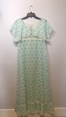 Camisón De Colección Saks Fifth Ave Francia Florgalle Tergal Aqua Floral Encaje Cinta M Foto 1 de 4