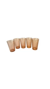 VINTAGE ARCOROC FRANCE Pink Rosaline Swirl Pitcher and 5 Glass Set - Picture 1 of 7