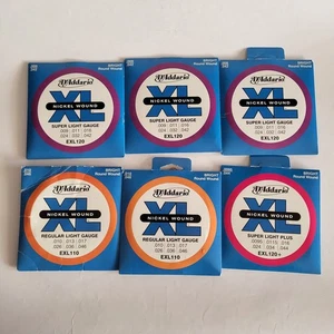 D'Addario Electric Guitar Strings  EXL120/EXL120+/EXL110 Lot - Picture 1 of 2