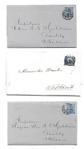 Schweden 3 Briefe 12 öre blaues Wappen 1868 - 1872 Stockholm Gamleby Briefmarken - Bild 1 von 1