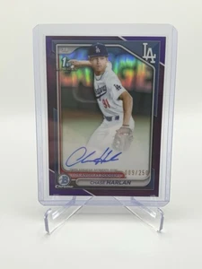 2024 Topps 1st Bowman Chrome Purple Auto /250 - Chase Harlan Dodgers #CPA-CHA - Picture 1 of 2