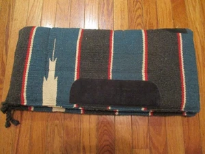 THICK TEAL & BLACK PONY WESTERN SADDLE PAD 23'' X 23'' - Picture 1 of 3