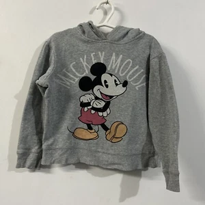 Disney Kids Size 8 Mickey Mouse Unisex Hooded Jumper - VGC - Comfort - Grey - Picture 1 of 6