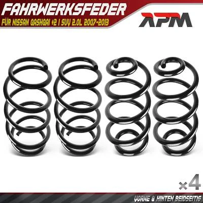 4x Muelles Chasis Delantero Trasero para Nissan Qashqai + 2 I SUV 2.0L 2007-2013 - Imagen 1 de 4