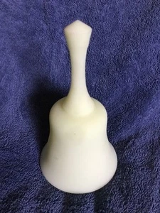 Vintage Fenton Yellow Custard Satin Glass 7" Hand Bell - Picture 1 of 3