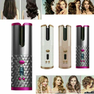 HAARGLÄTTER LOCKEN LOCKEN LOCKENSTAB KERAMIK LOCKIGE BÜRSTE USB - Bild 1 von 5