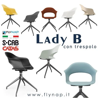 SCAB DESIGN SEDIA GIREVOLE CASA UFFICIO LADY B con trespolo - Immagine 1 di 4
