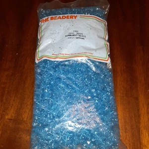 VTG The Beadery 18mm 1000 Sunburst Lt Sapphire Blue #19 Starburst Snowflake  NOS - Picture 1 of 3