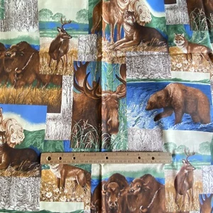 1 YD Vintage Gilded Panther Floral Fabric Quilting Cotton - Picture 1 of 7