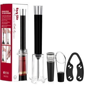 Wine Bottle Opener Set Air Pressure Wine Opener Air Pump Cork Remover Gifts - Picture 1 of 9