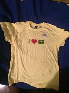 New Yellow Girls Xlarge Licensed “I Love John DeereTShirt Earth Tone Trading Co. - Picture 1 of 3