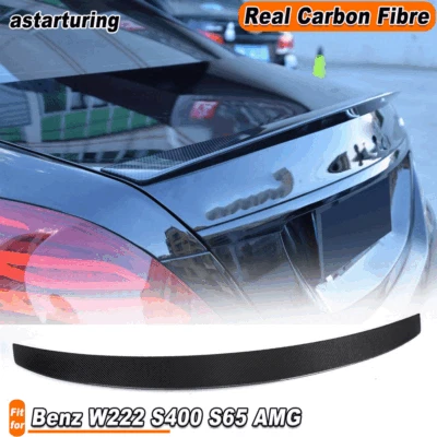 Alerón trasero de maletero de carbono real para Mercedes Benz W222 S400 S65 2014-19 Foto 1 de 4