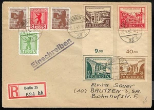 1946 East Germany ZONE COVER THURINGEN MI 5ZdIy, 2Ay + MORE ON COVER - Picture 1 of 2