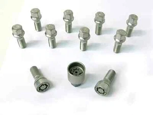 H&R Radschraube + Schloss 1SET silber M14x1, 25x43 Kegel 60 Grad 14254301SET 2 - Bild 1 von 1