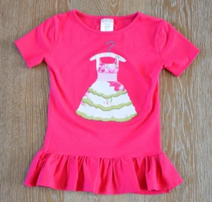 Persnickety Girls Pink Ruffle Top Size 7 EUC Made in USA! - Picture 1 of 5