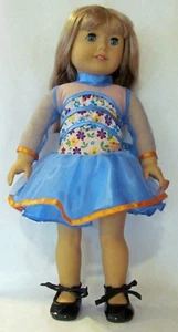 Disfraz de baile de tap floral azul se adapta a muñecas chicas americanas de 18 - Imagen 1 de 2