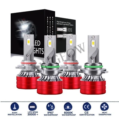 6000K Front LED Headlight Bulbs For Acura Integra 1994-2001 High + Low Beam x4 - Image 1 of 4