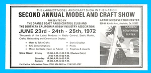 1972 Second Annual Model Craft Show Print Ad Anaheim Ephemera Flugzeug Spielzeug - Bild 1 von 3