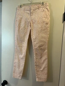 Khakis by Gap Skinny Mini Peach And White Polka Dot Pants - Size 00 - Picture 1 of 5